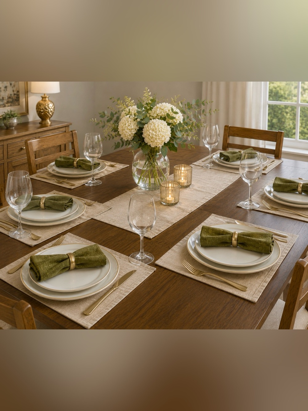 Food Network Green Cloth Napkins New Set of 6